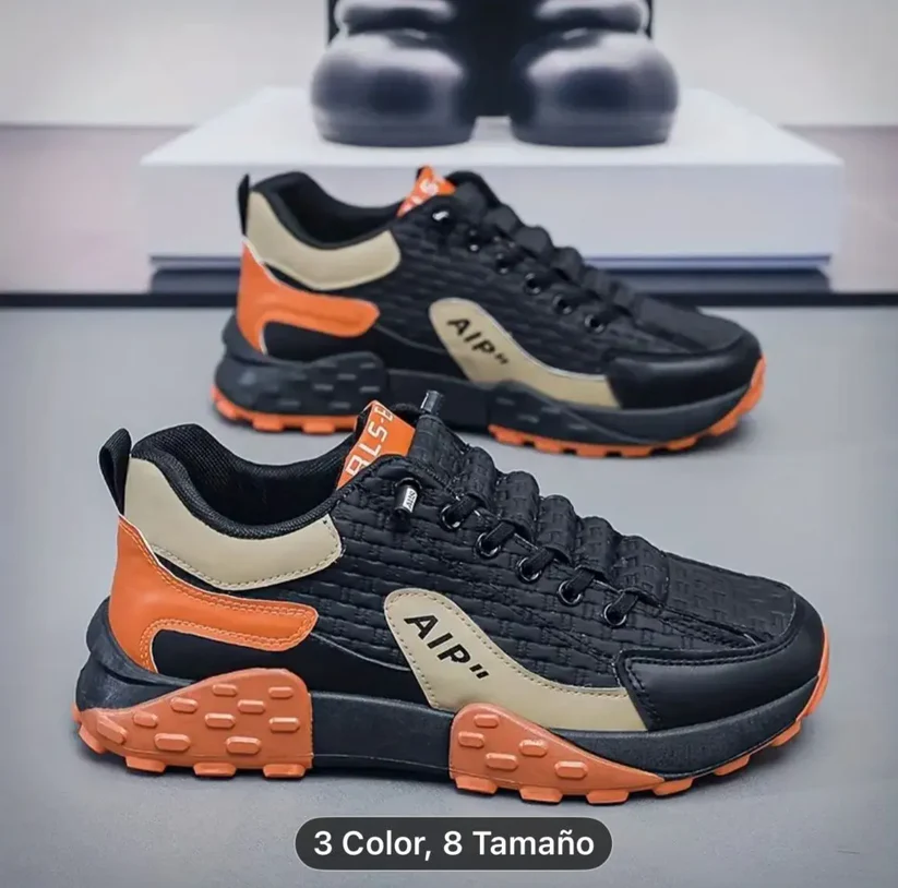 Ortopédico Flex Air 2025 - NEGRO-NARANJA
