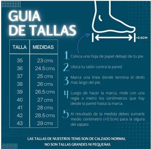 Guía de tallas Ortopédico Flex Air
